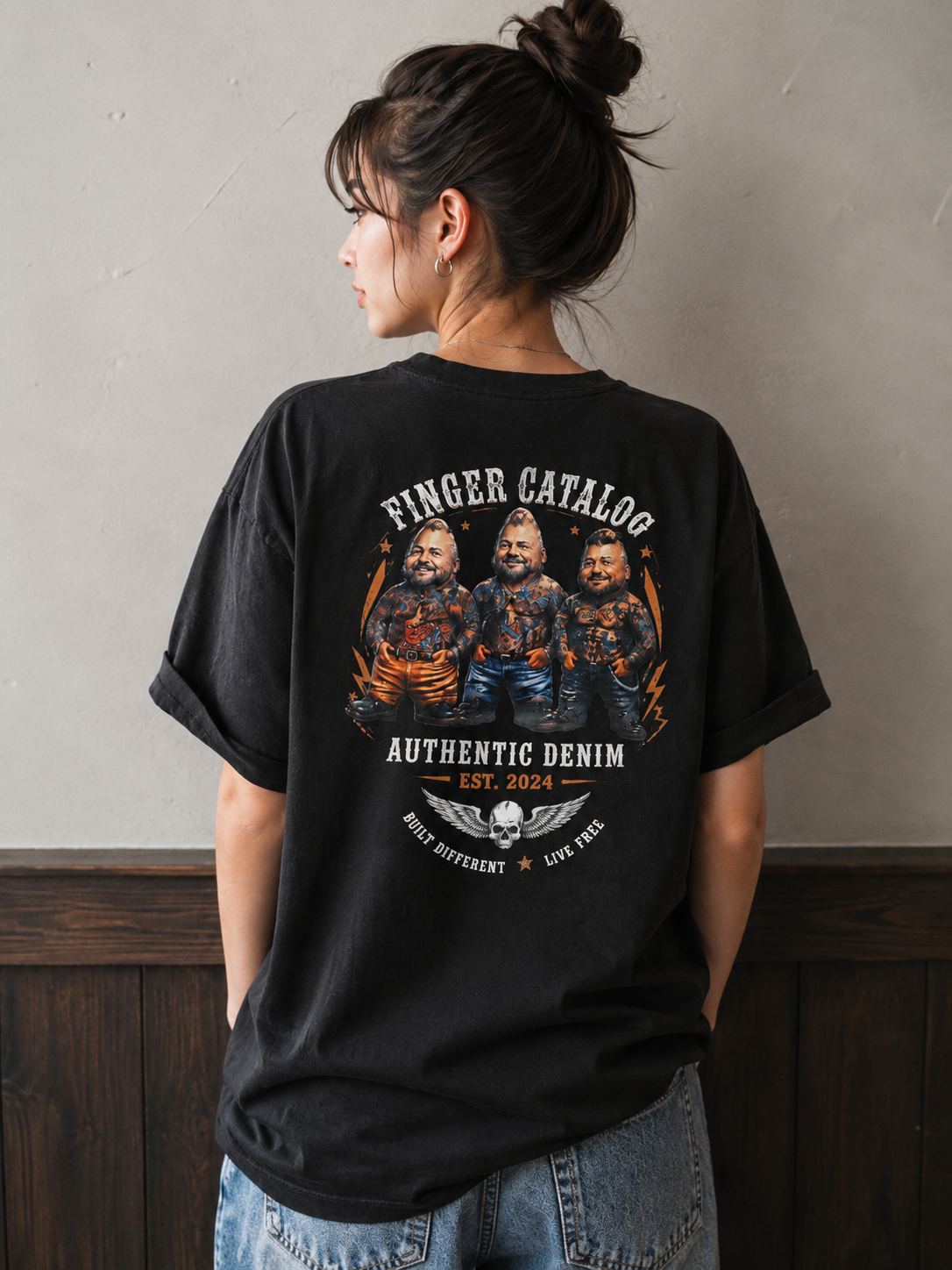 中指三兄弟VINTAGE Tシャツ